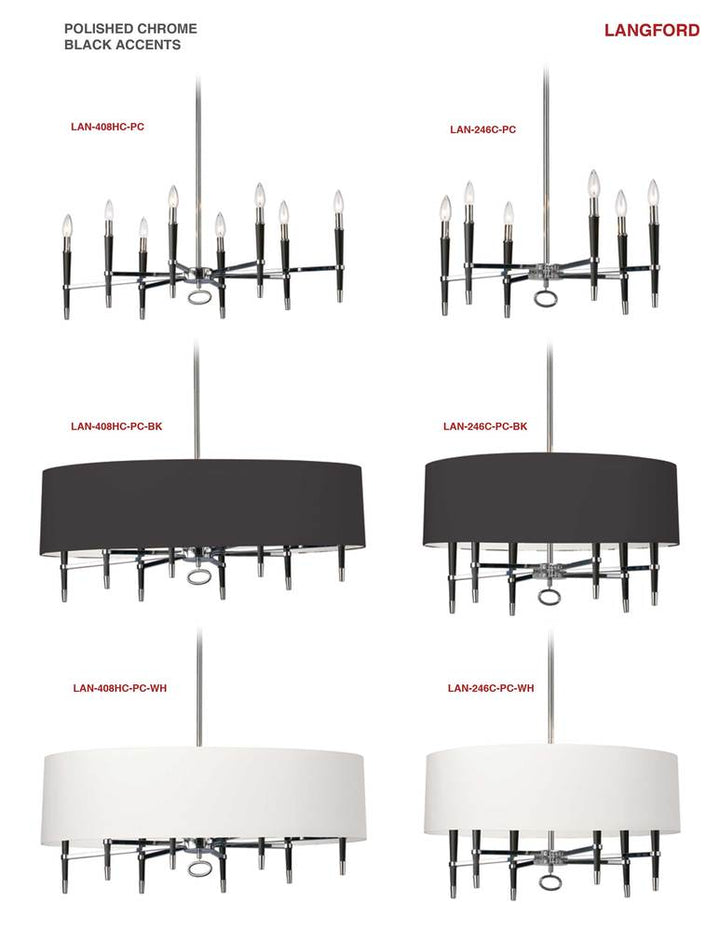 6LT Incandescent Chandelier, PC Finish