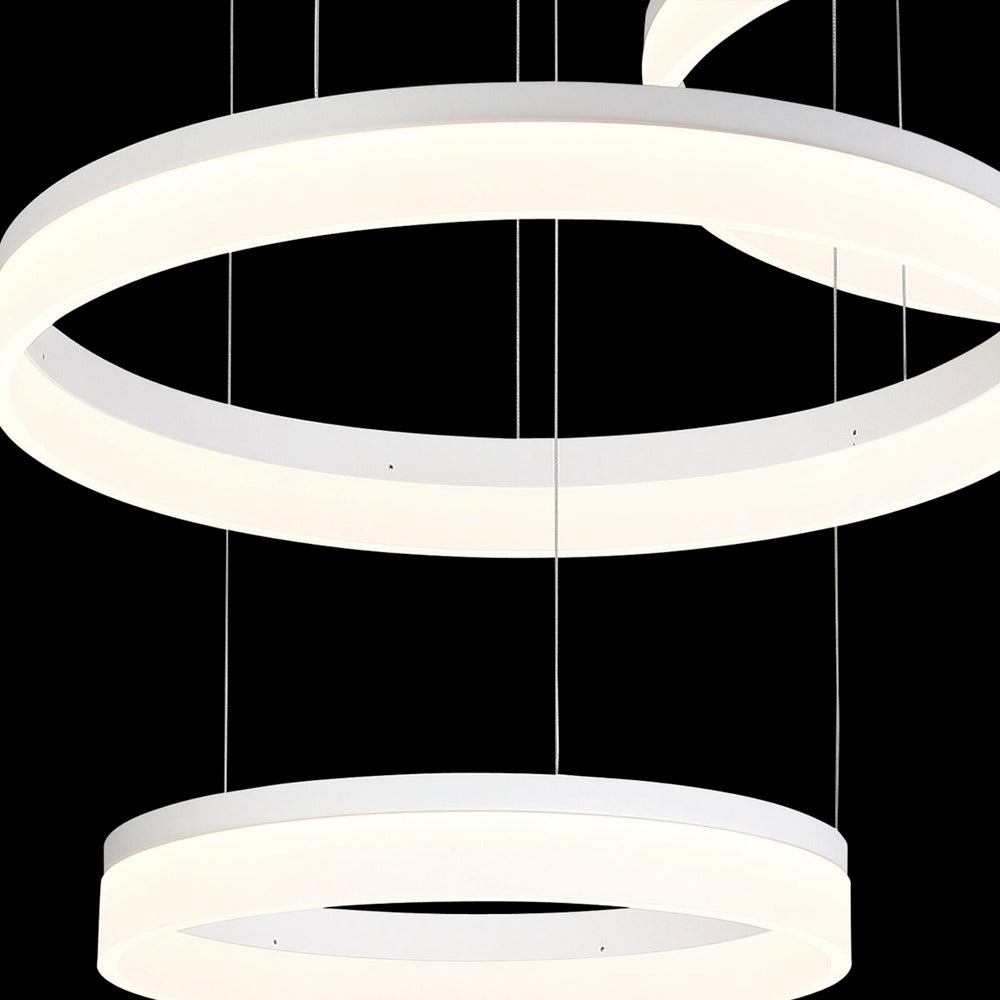 Minuta, 3tier LED Chandelr, Wht