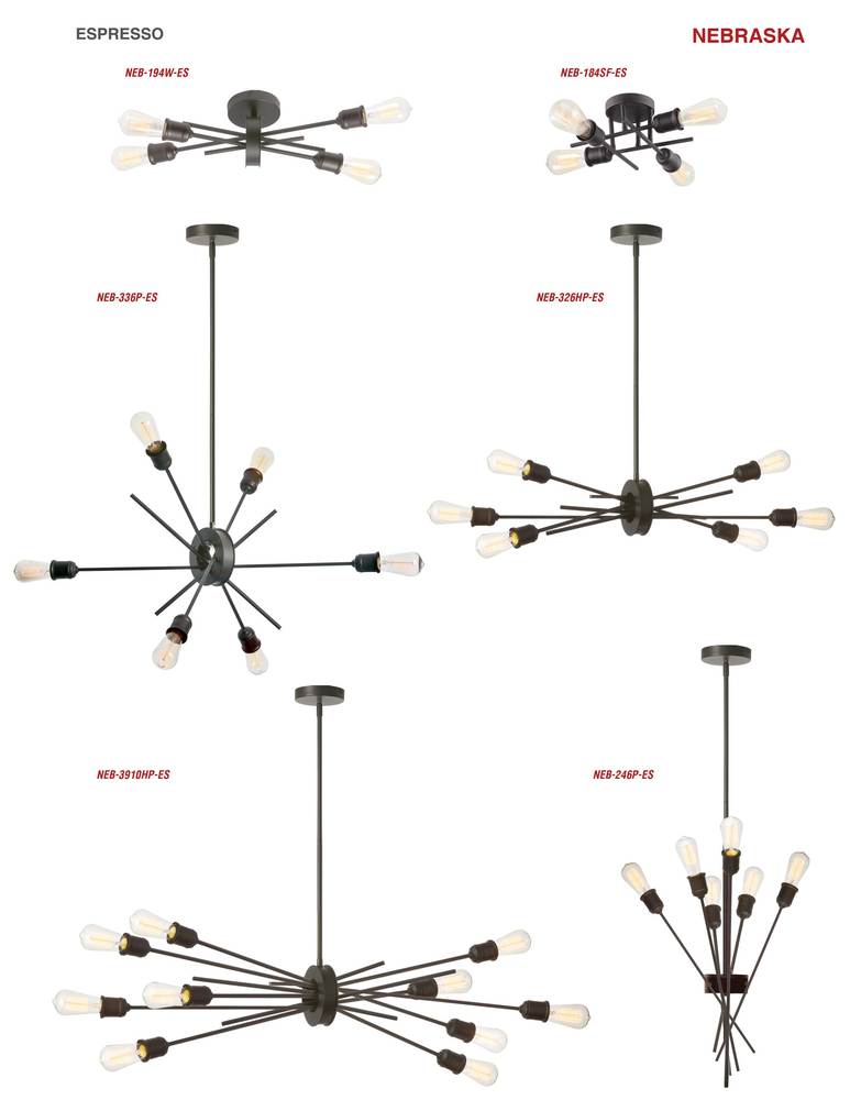 10LT Horizontal Pendant, Espresso Finish
