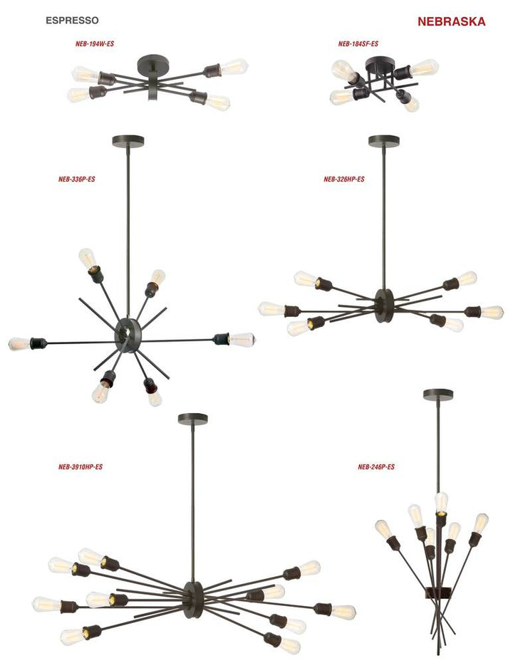 10LT Horizontal Pendant, Espresso Finish