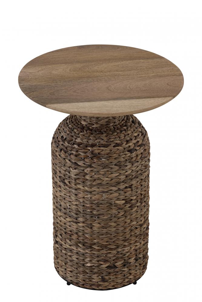 Manu Natural Wood and Seagrass Side Table