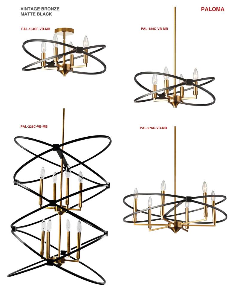 4LT Incandescent Semi Flush, VB and MB