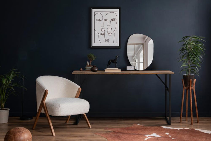 Deven Natural Wood and Black Finished Console Table