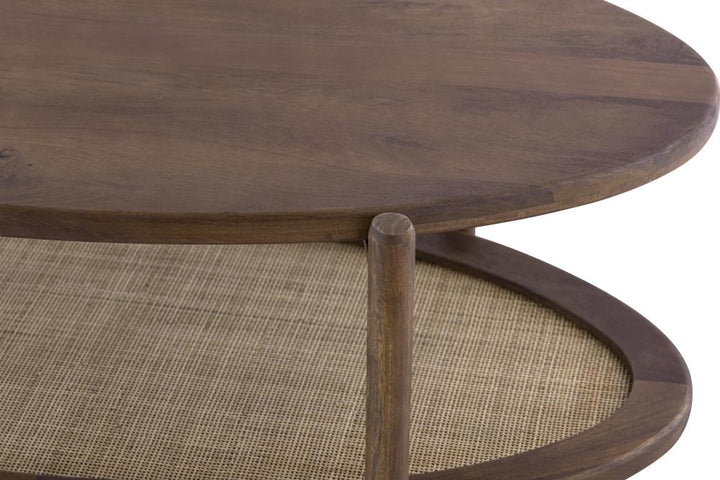 Garam Walnut and Cane Coffee Table