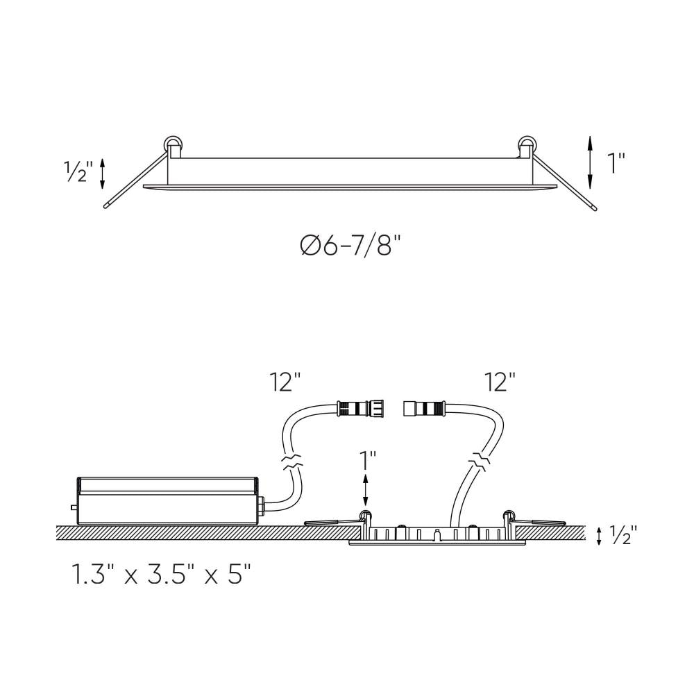 6 Inch Round LED Recessed Panel Light with Multi Trim