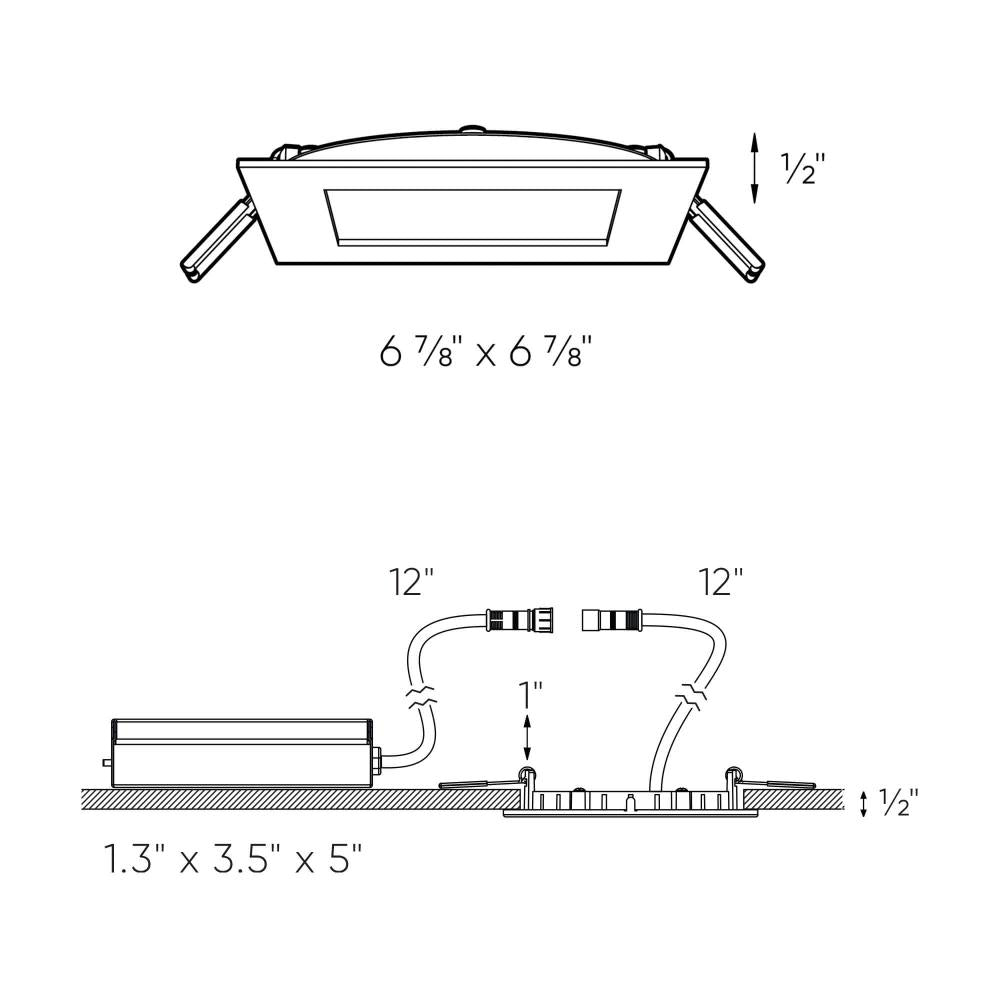 6 Inch Square LED Recessed Panel Light with Multi Trim