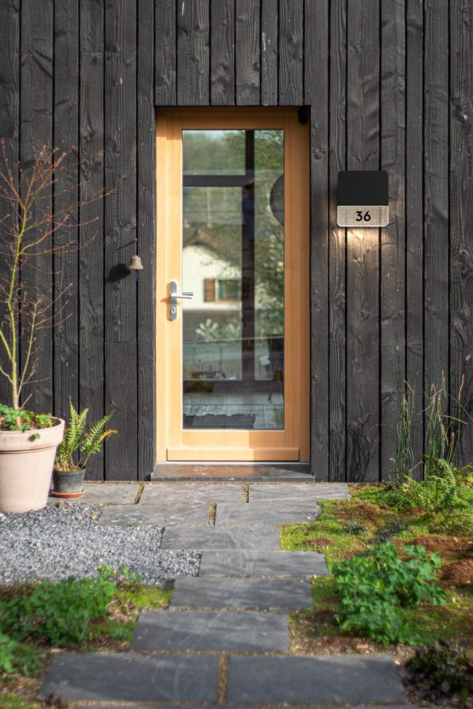 Exterior LED wall mount with address numbers