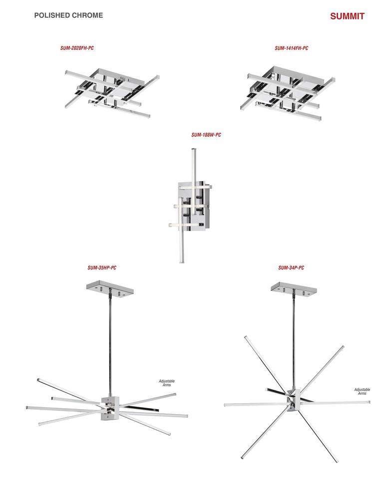 18W Flush Mount PC w/ WH Acrylic Diffuser