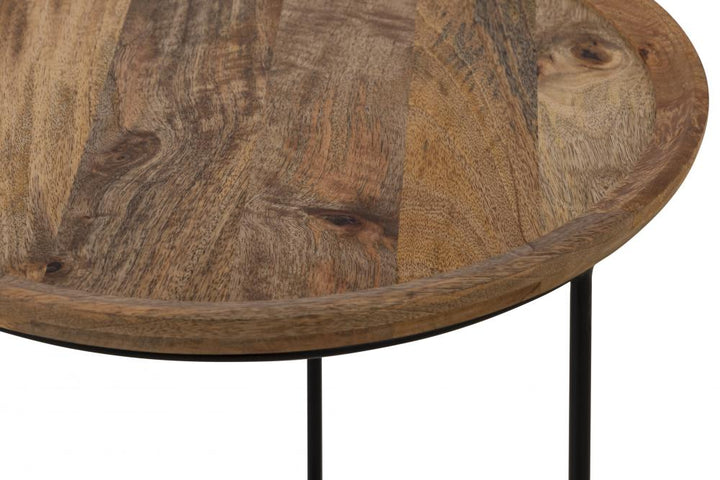 Shylah Black with Natural Wood Side Table