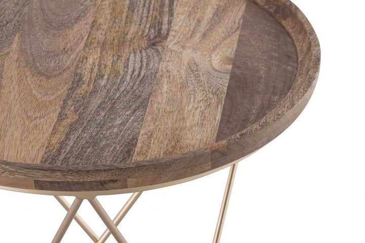 Reva Black with Natural Wood Side Table