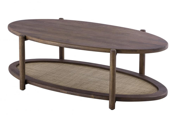 Garam Walnut and Cane Coffee Table