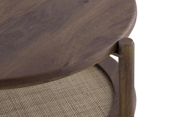 Garam Walnut and Cane Side Table