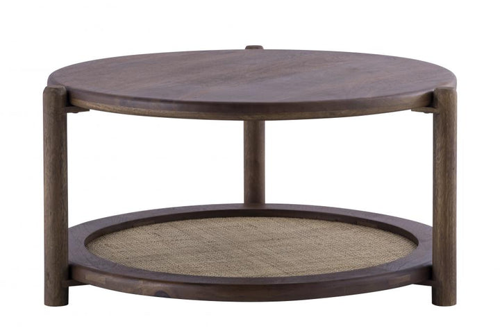 Garam Walnut and Cane Side Table
