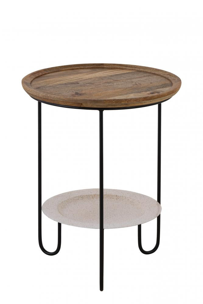 Shylah Black with Natural Wood Side Table