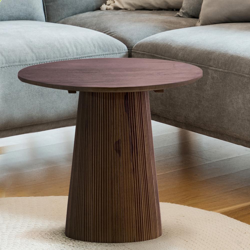 Madhy Brown Wood Side Table
