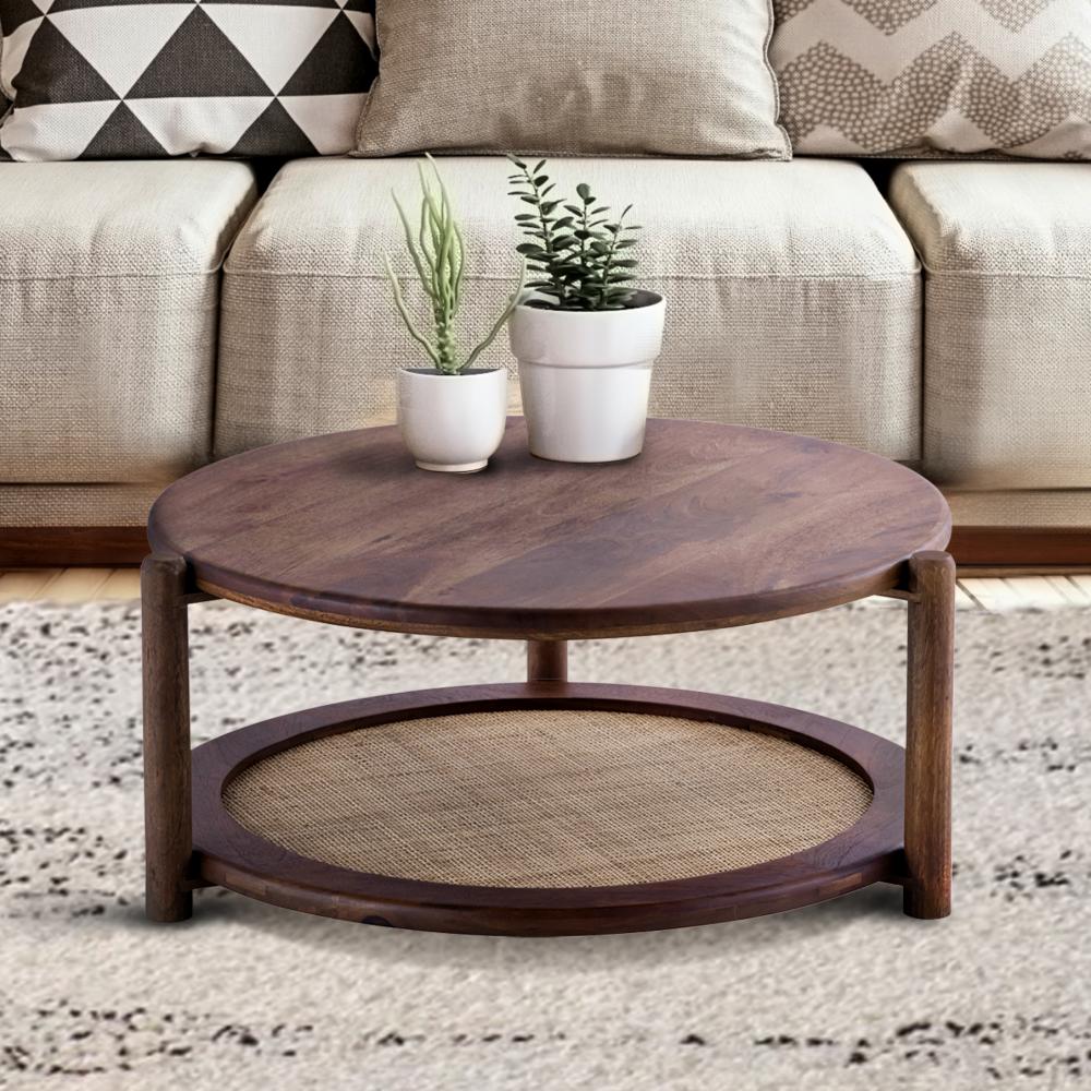 Garam Walnut and Cane Side Table