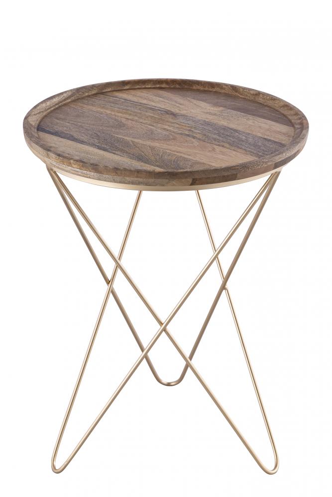 Reva Black with Natural Wood Side Table