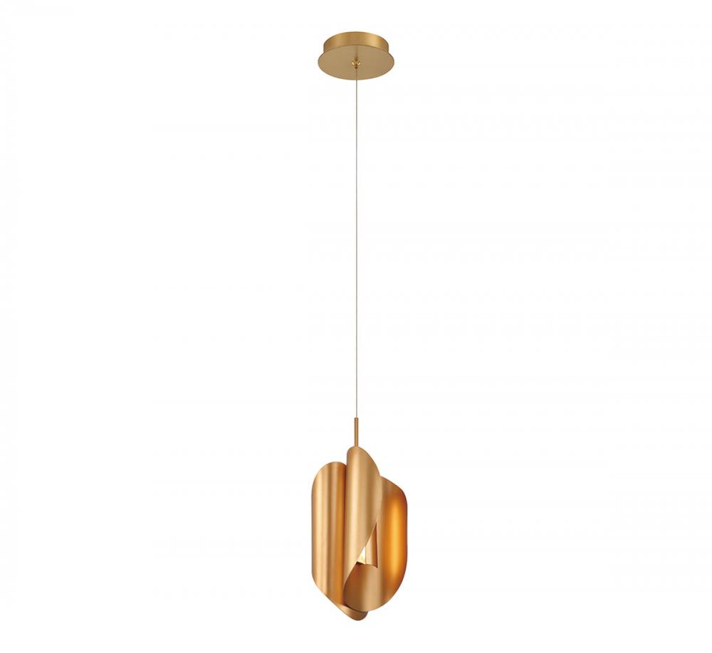 Portofino, 1 Light LED Pendant, Satin Gold