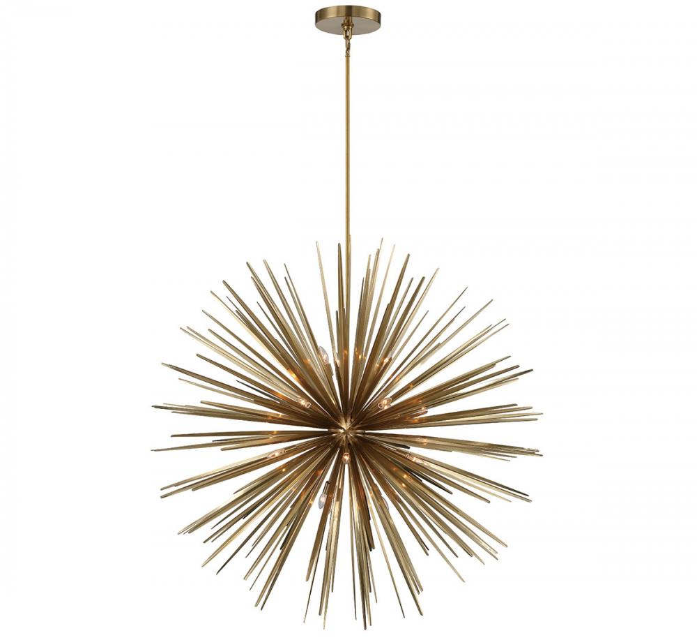 Trapani, 18 Light Grand Chandelier, Soft Brass