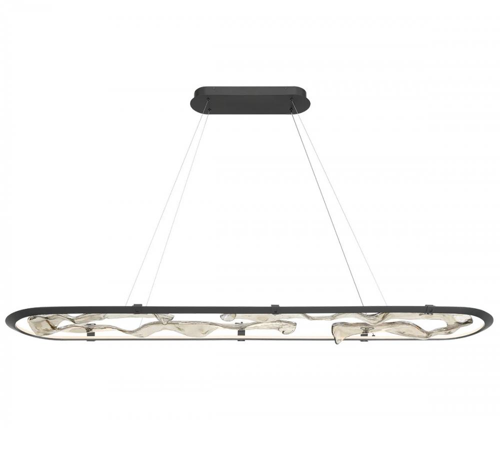 Nettuno 72&#34; Oval LED Chandelier, Painted Brushed Grey