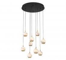 Lib & Co. CA 10204-02 - Baveno, 9 Light Round LED Chandelier, Matte Black