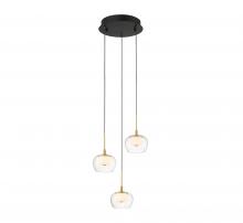 Lib & Co. CA 10212-02 - Manarola, 3 Light Round LED Pendant, Matte Black