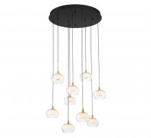 Lib & Co. CA 10213-02 - Manarola, 9 Light Round LED Chandelier, Matte Black