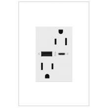 Legrand ARTRUSB156ACW4 - adorne? 15A Tamper-Resistant Ultra-Fast USB Type-A/C Outlet, White