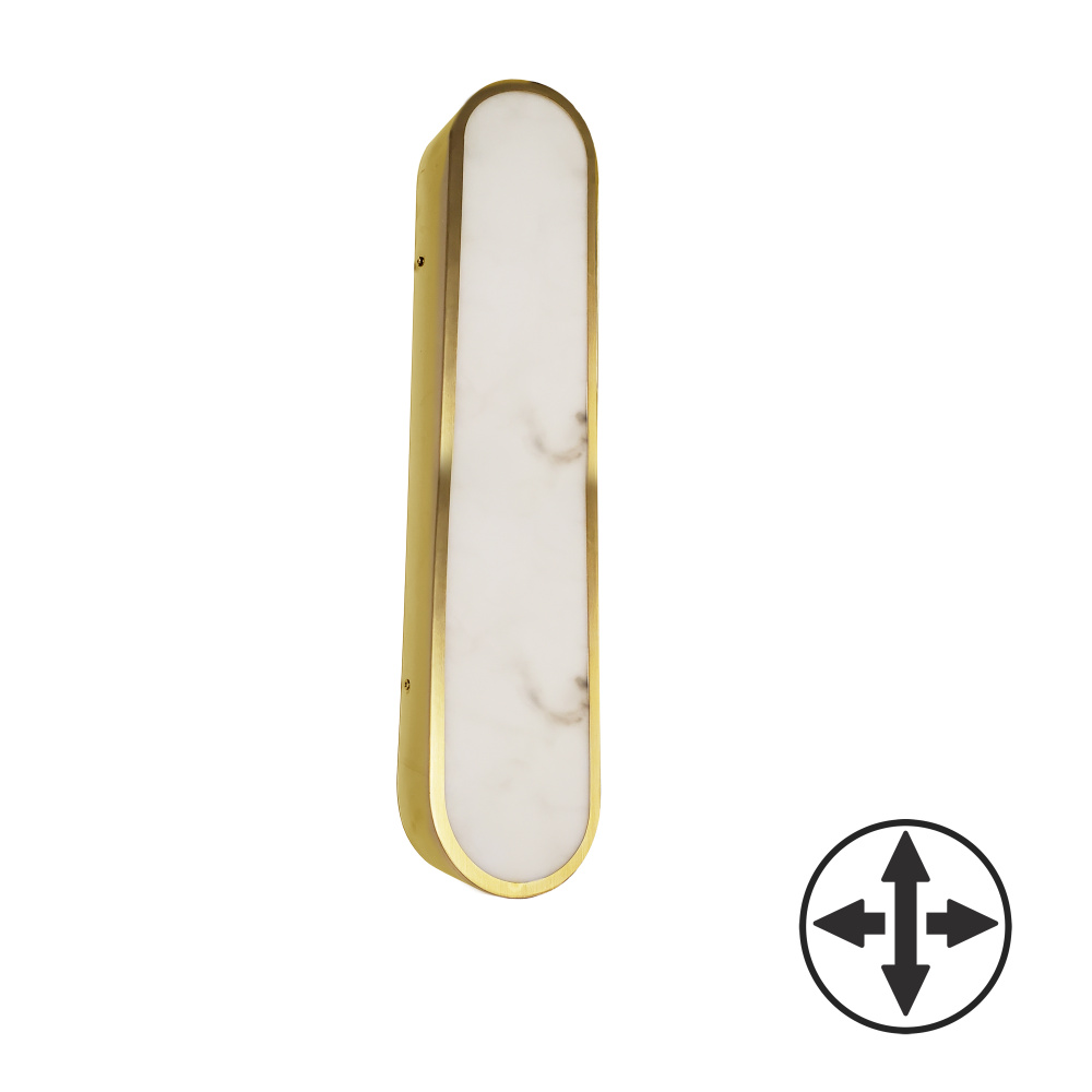 30W Wall Sconce in Aged Brass w/ Alabaster Diffuser