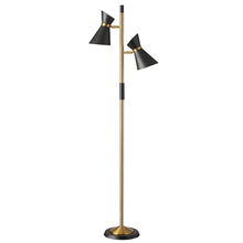 Dainolite 1680F-BK-VB - 2LT Floor Lamp w/ Black Shade, VB