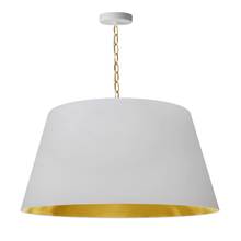 Dainolite BRY-L-AGB-692 - 1LT Brynn Large Pendant, WHT/GLD Shade, AGB