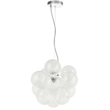 Dainolite CLZ-133P-PC - 3 Light Polished Chrome Pendant w/ Clear Spiral Glass
