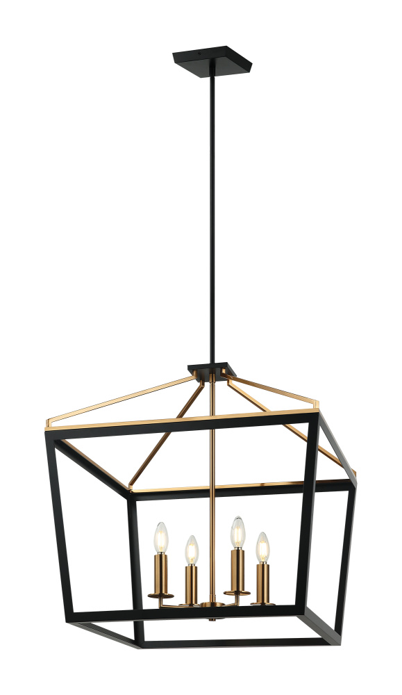 Mavonshire Black + Aged Gold Brass Chandelier
