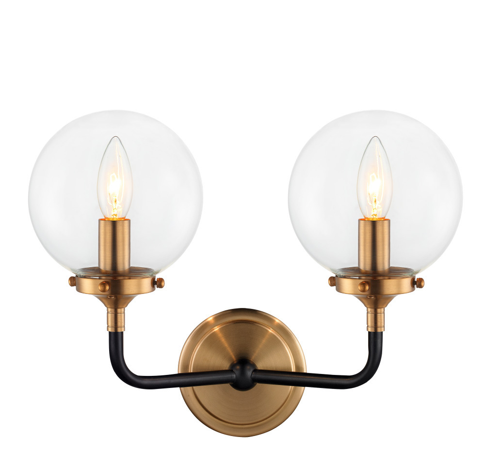 Particles Aged Gold Brass Wall Sconce