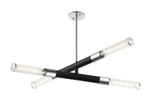 Matteo Lighting C61204MBCH - Tubo Matte Black + Chrome Pendant