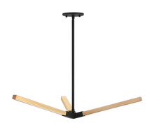 Matteo Lighting C66803MBAG - Asterisk Matte Black + Aged Gold Brass Pendant
