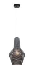 Matteo Lighting C68101SM - Quilted Gem Matte Black Pendant