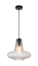 Matteo Lighting C68102CL - Quilted Gem Matte Black Pendant