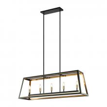 Matteo Lighting C72105MBAG - 5 LT "Rosalie" Black + Aged Gold Chandelier E12 60W