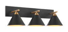 Matteo Lighting S10603MB - Bliss Aged Gold Brass + Matte Black Wall Sconce
