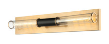 Matteo Lighting W61202MBAG - Tubo Matte Black + Aged Gold Brass Wall Sconce