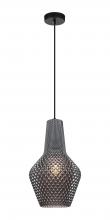 Matteo Lighting C68101SM - Quilted Gem Matte Black Pendant