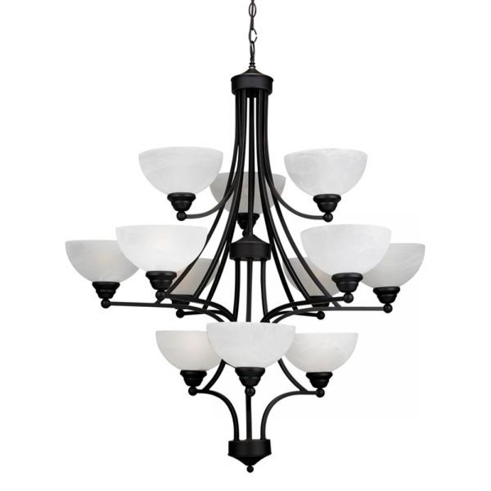 12LT BRZ CHANDELIER