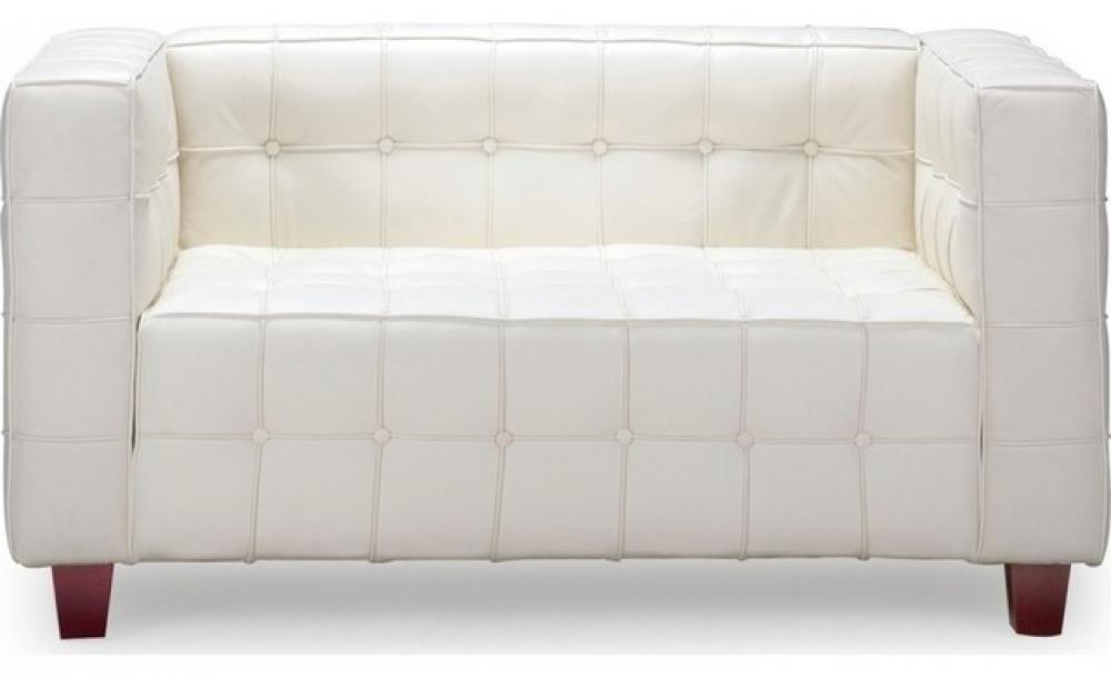 WHITE BUTTON LOVE SEAT