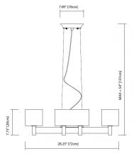 Marchand Electric Items 83215 - EZZEL Pendant with  Clear Glass Rods  