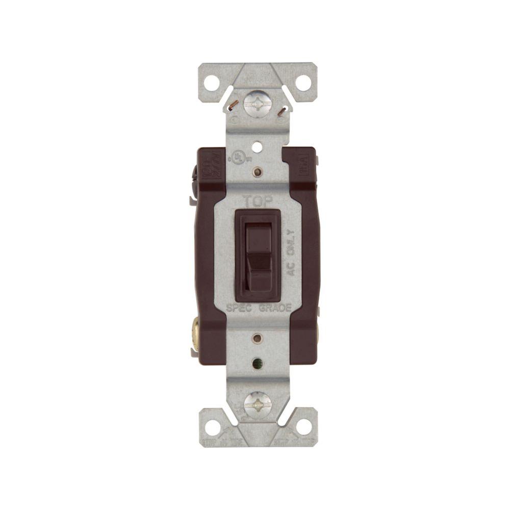 Switch Toggle 4Way 15A 120V Grd BR