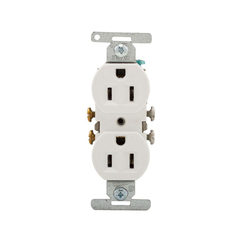 Recp CO/ALR Duplex 15A 125V 2P3W Str WH