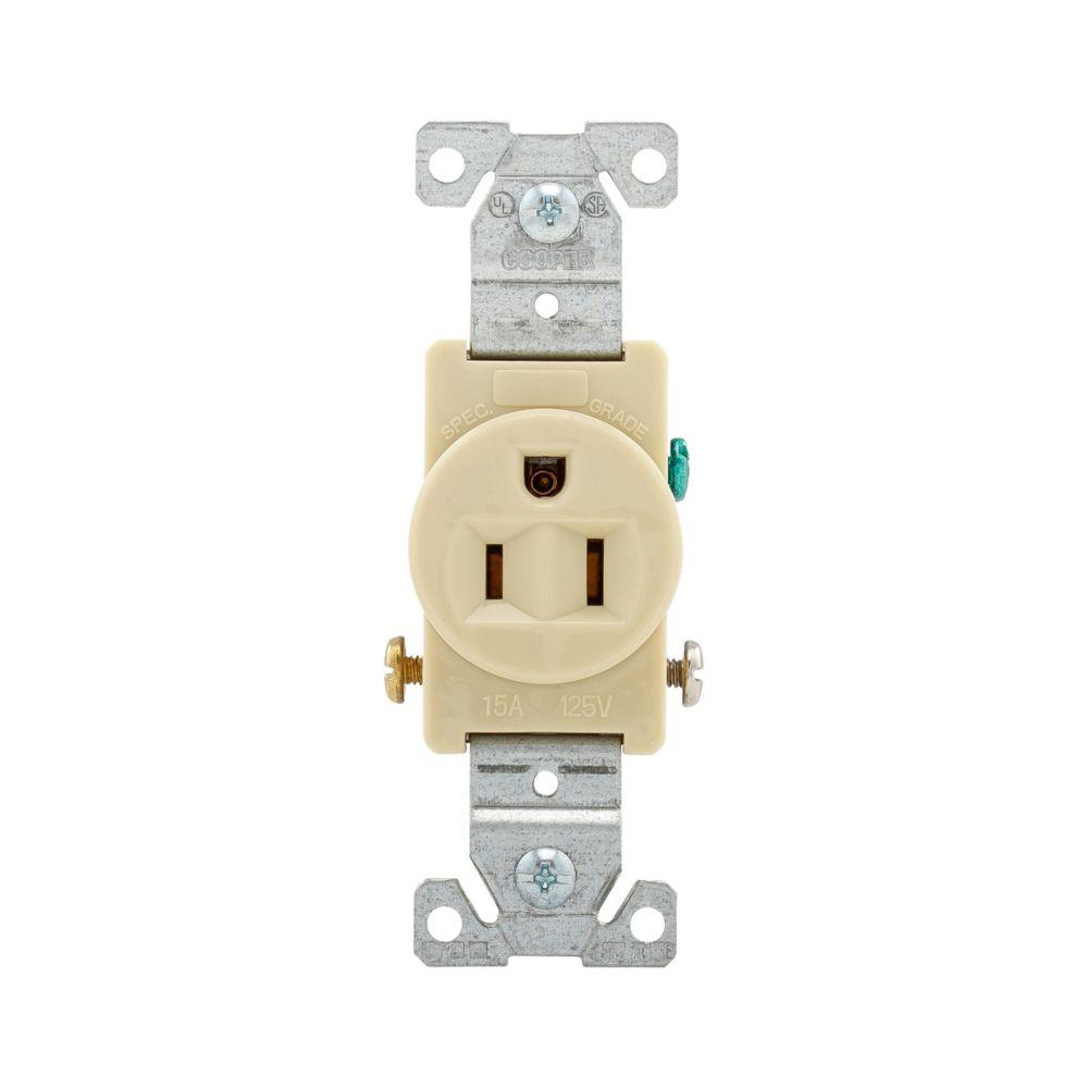 Recp Single 15A 125V 2P3W Str Swire IV