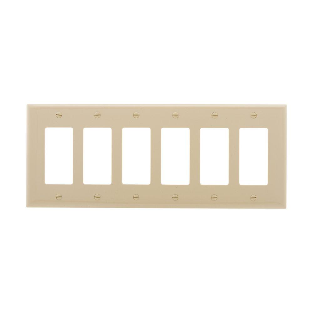 Wallplate 6G Decorator Poly Mid IV