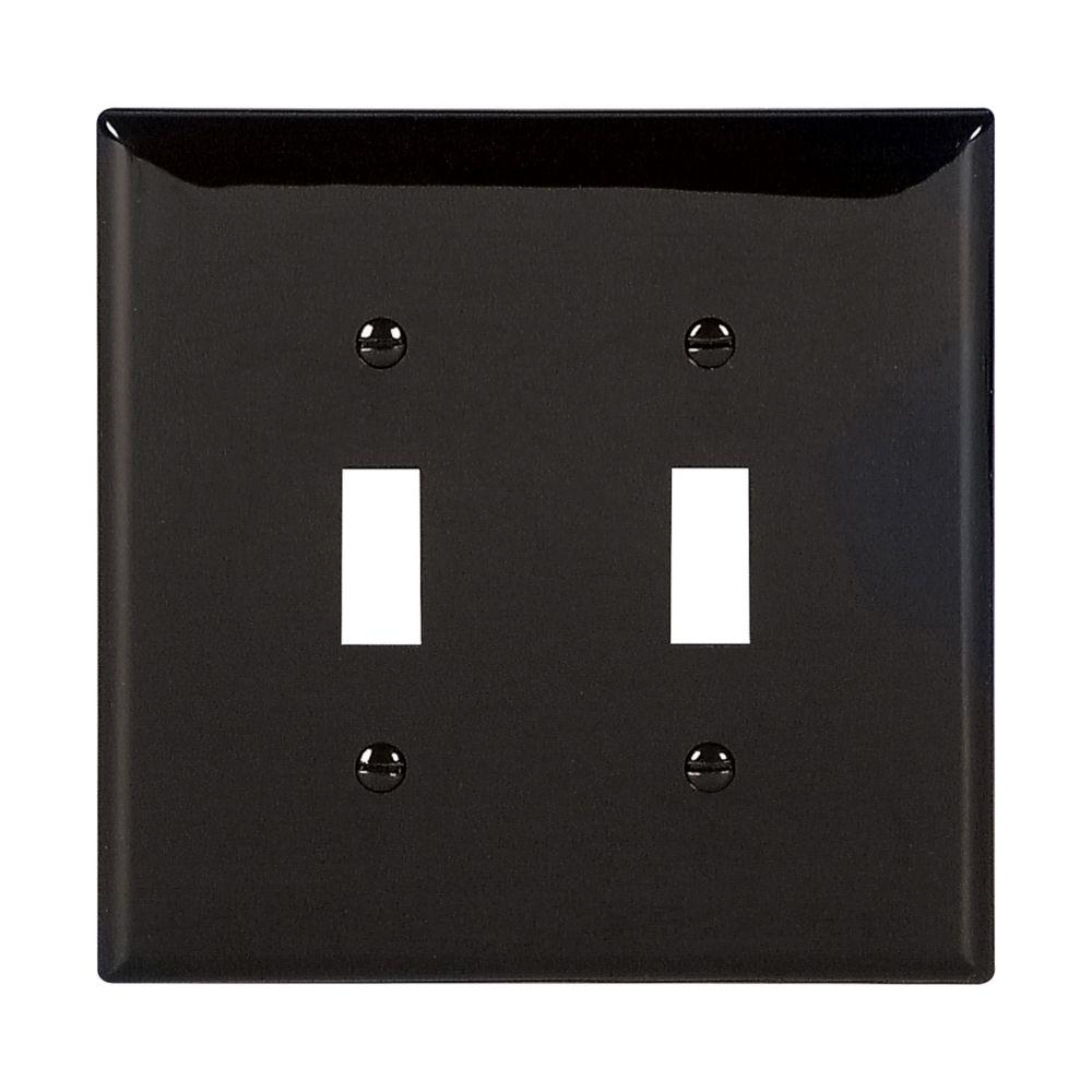 Wallplate 2G Toggle Poly Mid BK
